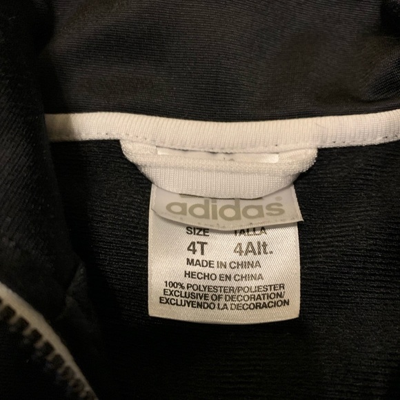 Adidas Track Jacket Toddler 4T Black/White - Picture 4 of 4